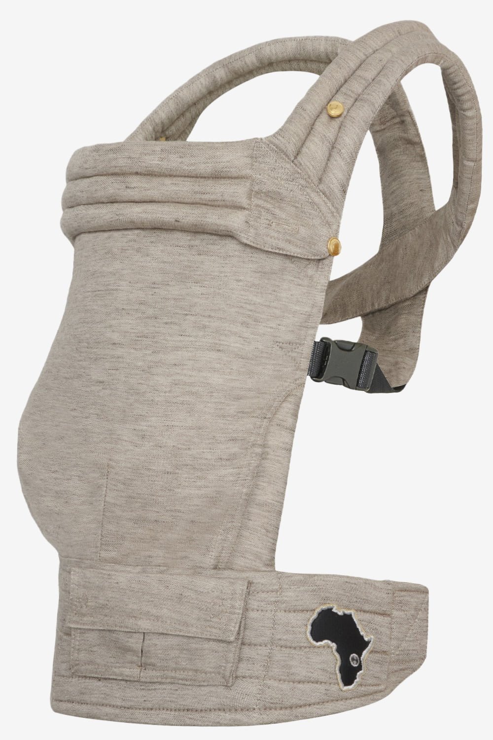 Taupe Jane Goodall baby carrier in a linen blend