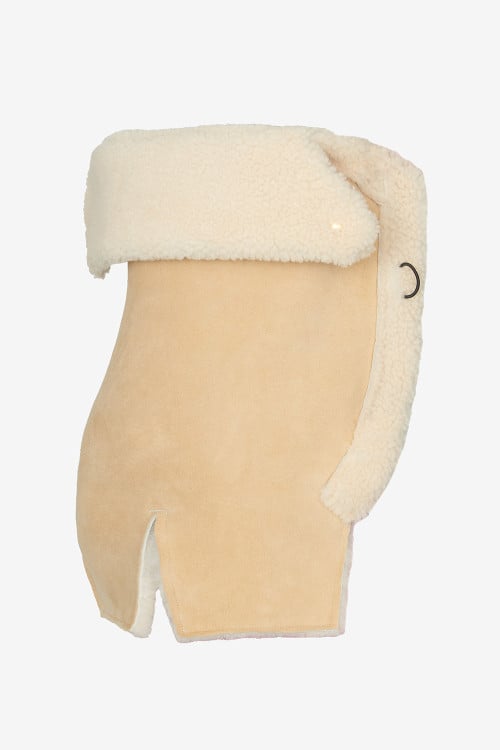 Ecru insert in shearling lambskin
