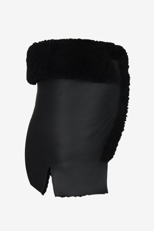 Black insert in shearling lambskin