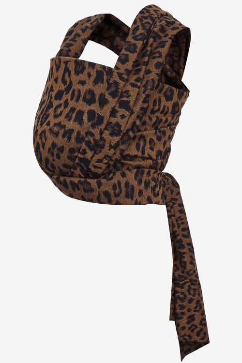 Baby wrap with a leopard print in a cotton and cashmere blend