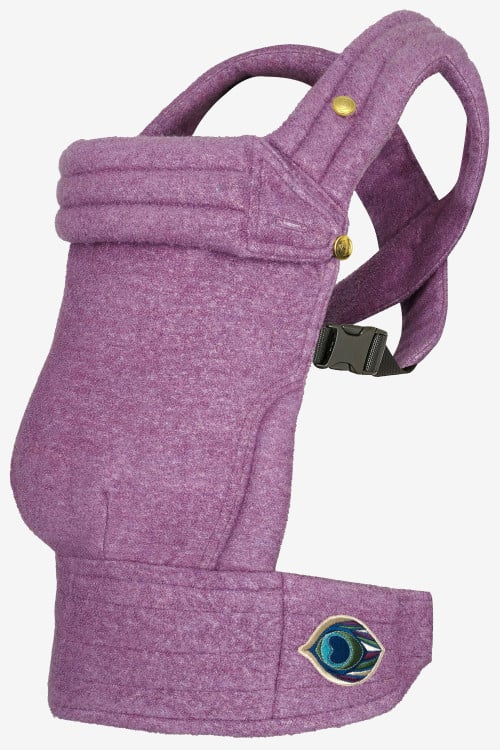 Lilac baby carrier in a cashmere and silk blend