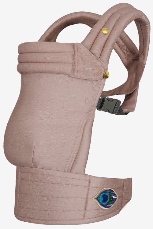 Tussah silk baby carrier in old rose color