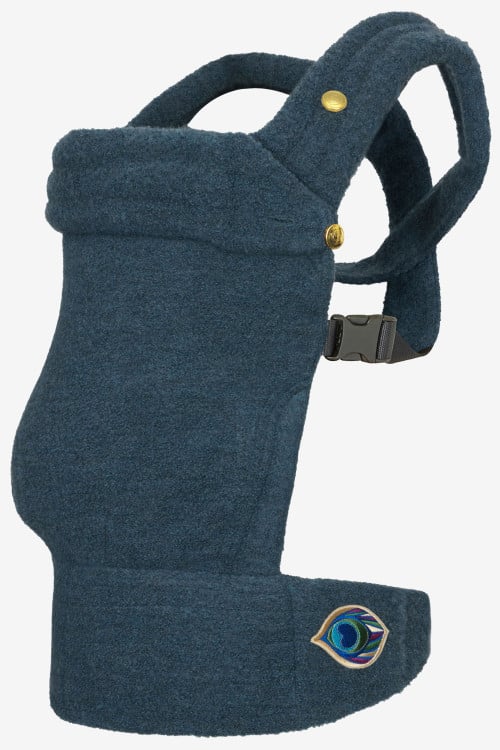 Petrol baby carrier in a cashmere and silk blend