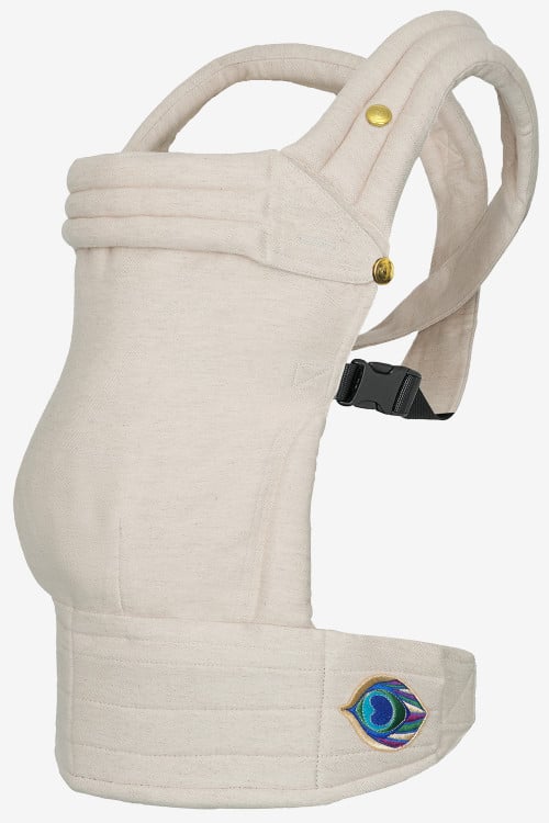 Beige baby carrier in a linen blend