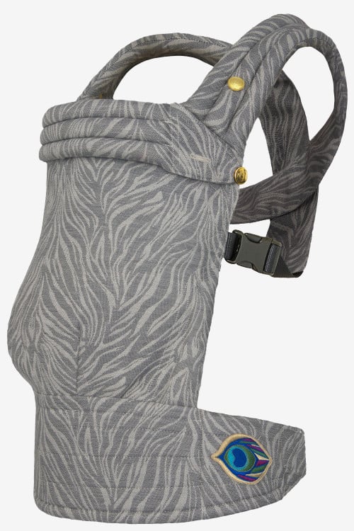 Grey zebra baby carrier in cotton